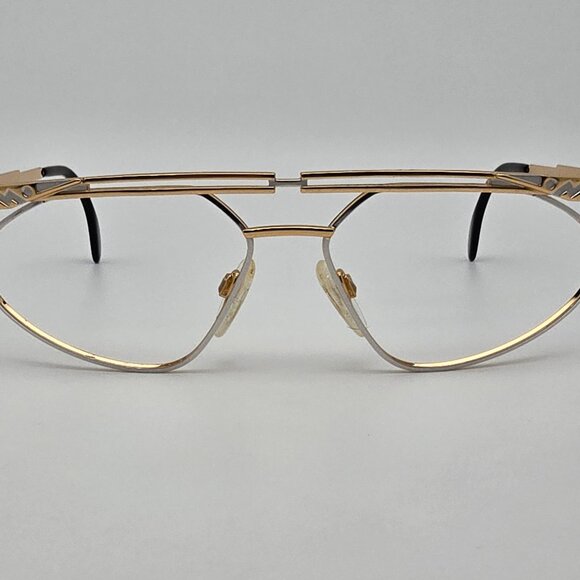 Cazal Mod 256 Col 963 Gold Silver Aviator Sunglasses Frame w/ Case Germany 57mm - Picture 2 of 15